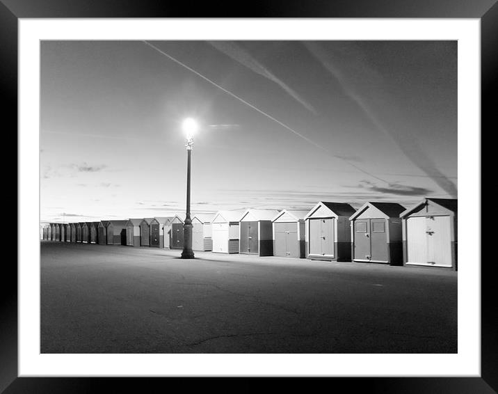 Brighton Beach Huts Framed Mounted Print by Liz Watson