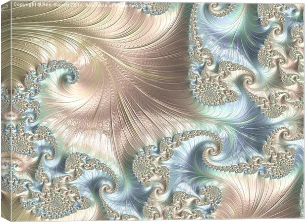 Mother of Pearl - A Fractal Abstract Canvas Print by Ann Garrett
