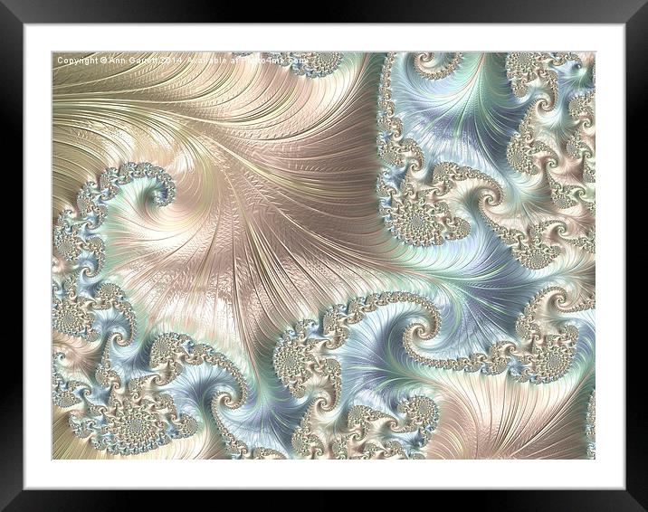 Mother of Pearl - A Fractal Abstract Framed Mounted Print by Ann Garrett