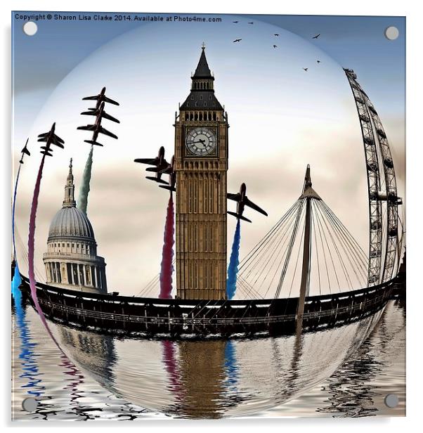 London will rise again sphere Acrylic by Sharon Lisa Clarke
