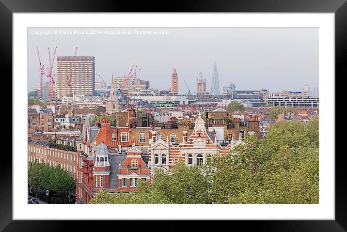 London Skyline from Sloane Square Framed Mounted Print by Philip Pound