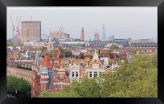London Skyline from Sloane Square Framed Print by Philip Pound