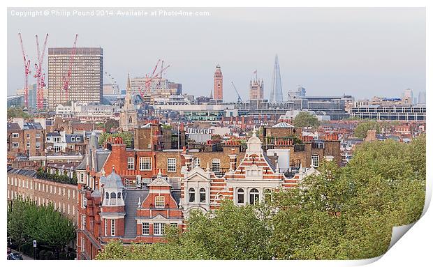 London Skyline from Sloane Square Print by Philip Pound