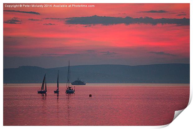 Sailing into the Sunset Print by Peter Mclardy
