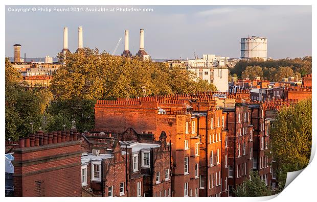 Battersea Power Station in London Print by Philip Pound