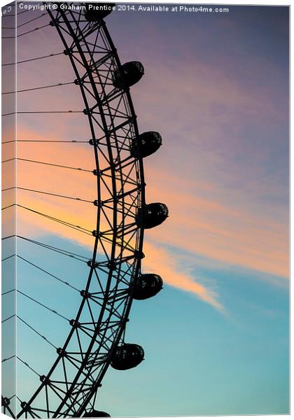 London Eye at Sunset Canvas Print by Graham Prentice