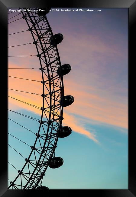 London Eye at Sunset Framed Print by Graham Prentice