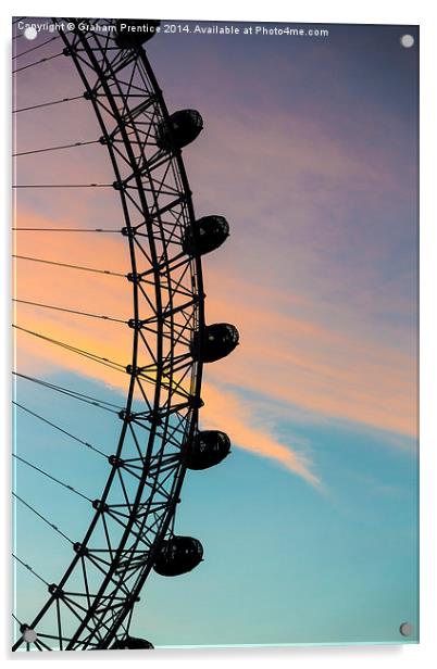 London Eye at Sunset Acrylic by Graham Prentice