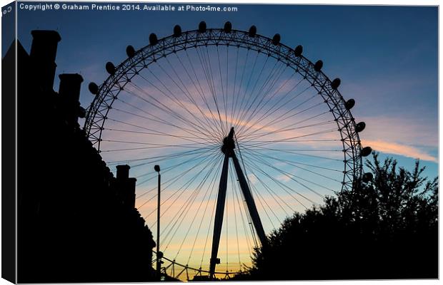 London Eye At Sunset Canvas Print by Graham Prentice