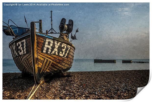 Hastings Fishing Boat Print by Ian Lewis