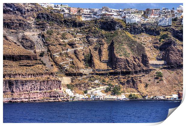 Cliffs of Santorini Print by Tom Gomez
