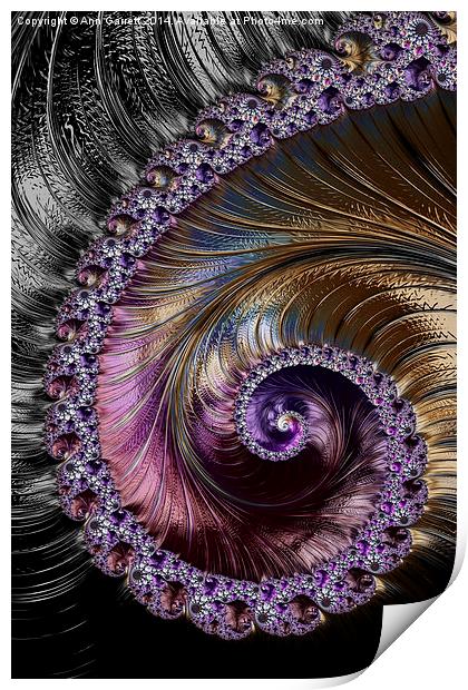 Fractal Spiral 2 - A Fractal Abstract Print by Ann Garrett
