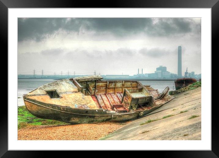 Industrial Ship Wrecked Framed Mounted Print by Sheryl Goodearl