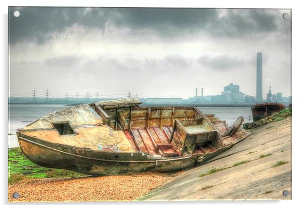 Industrial Ship Wrecked Acrylic by Sheryl Goodearl