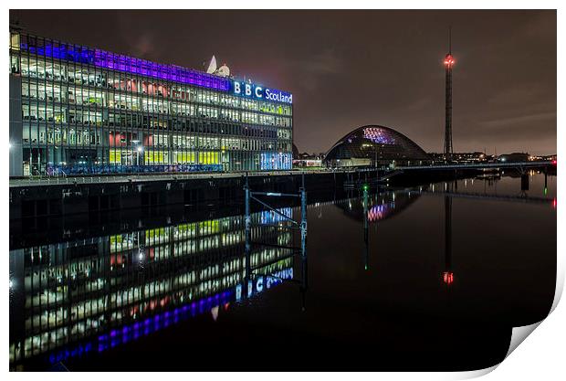BBC & Science Museum - Glasgow Print by Michael Moverley