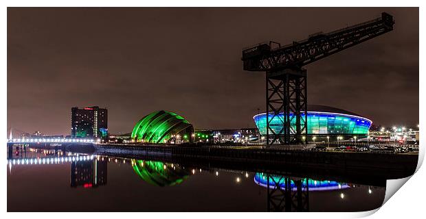 Reflections at Finnieston Quay, Glasgow Print by Michael Moverley
