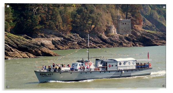 The Fairmile Passing Kingswear Castle Acrylic by Peter F Hunt