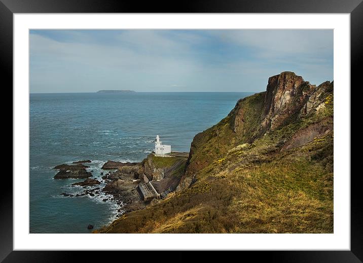 Hartland Point Lighthouse Framed Mounted Print by Eddie John
