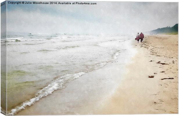 A Walk on the Beach Canvas Print by Julie Woodhouse