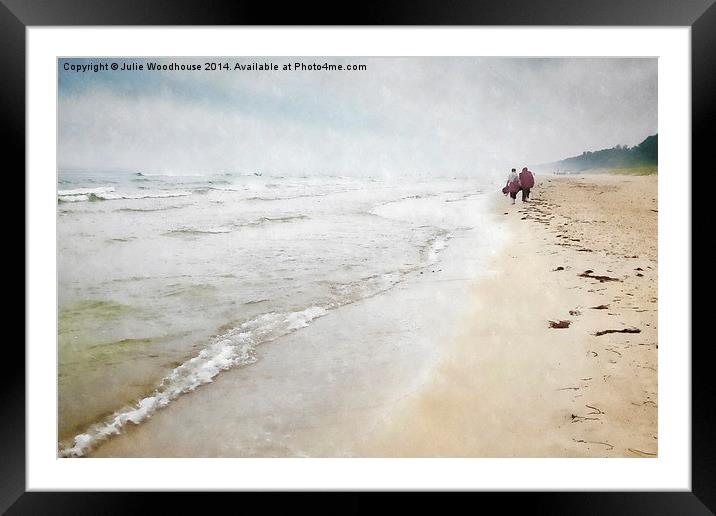 A Walk on the Beach Framed Mounted Print by Julie Woodhouse