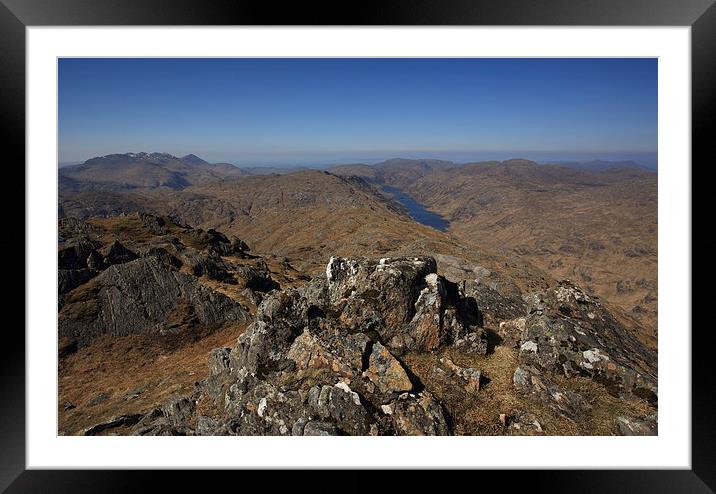 On the Summit of Sgurr na Utha. Framed Mounted Print by John Cameron