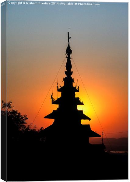 Mandalay Hill Temple At Sunset Canvas Print by Graham Prentice