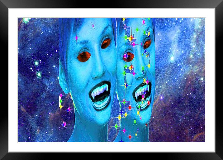 Space Vampires Framed Mounted Print by Matthew Lacey