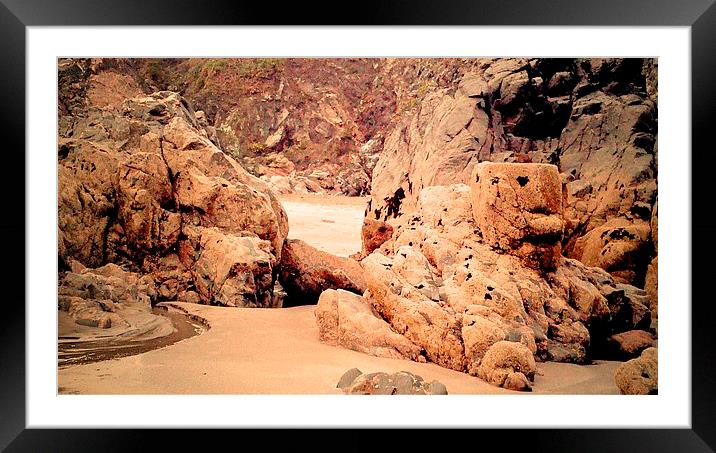 Rocks at Kynance Cove Framed Mounted Print by Lisa PB