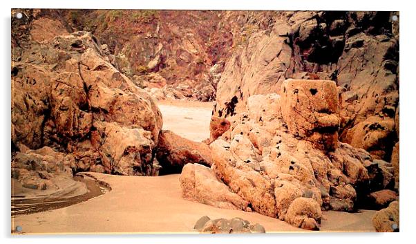 Rocks at Kynance Cove Acrylic by Lisa PB