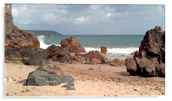 Kynance Cove, Sea View Acrylic by Lisa PB