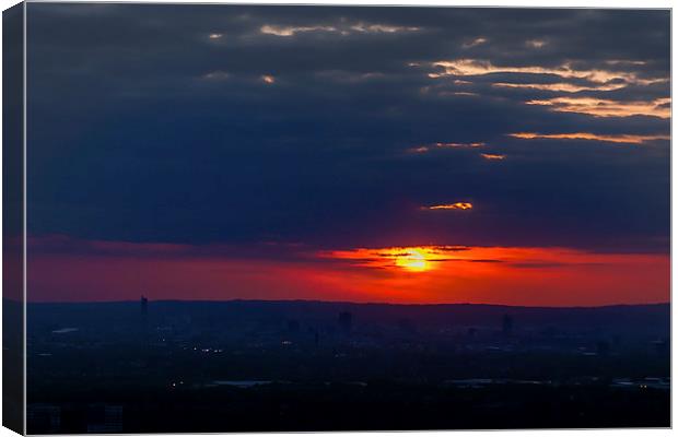 Manchester Sunset Canvas Print by Andy McGarry