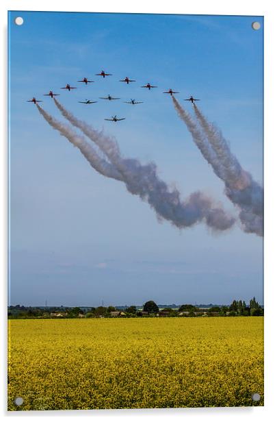 Red Arrows and Eagle Squadron Acrylic by Oxon Images