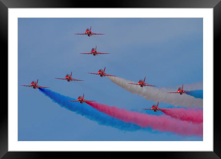 Red Arrows formation Framed Mounted Print by Oxon Images