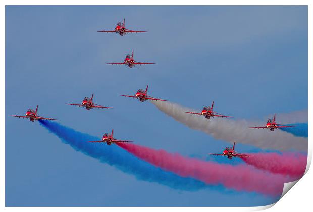 Red Arrows formation Print by Oxon Images