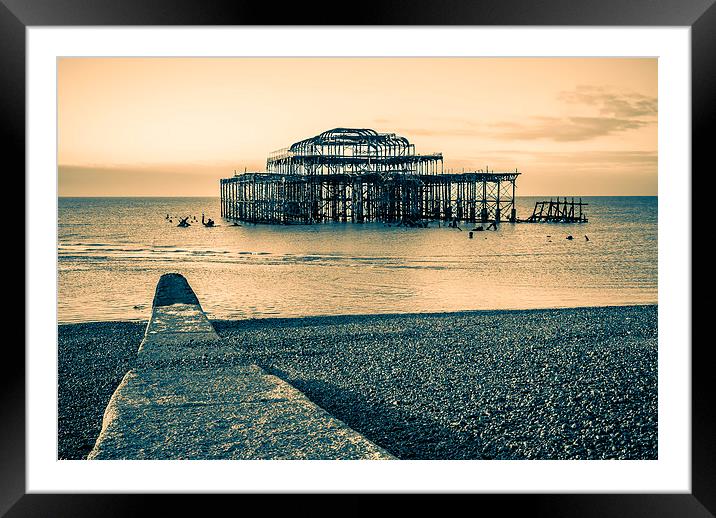 West Pier - Brighton Framed Mounted Print by Malcolm McHugh