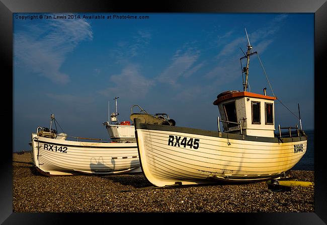 Fishing Boats at Hastings Framed Print by Ian Lewis