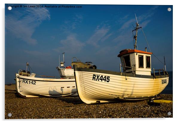 Fishing Boats at Hastings Acrylic by Ian Lewis
