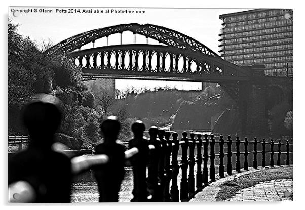 Sunderland bridges Acrylic by Glenn Potts