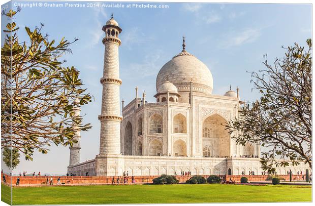 Taj Mahal, Agra Canvas Print by Graham Prentice