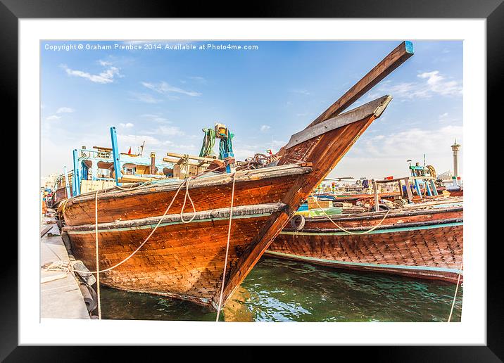 Prow of Arab Dhow Framed Mounted Print by Graham Prentice