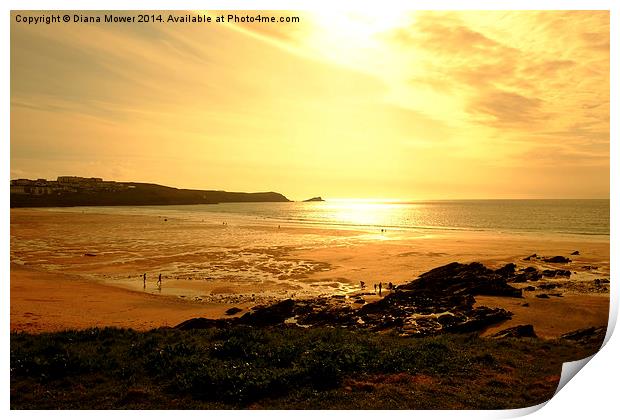 Fistral Beach Newquay Print by Diana Mower