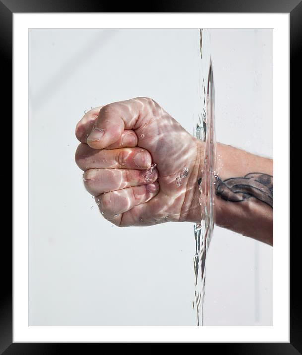 Hand in water Framed Mounted Print by David Pacey