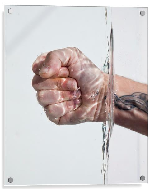 Hand in water Acrylic by David Pacey