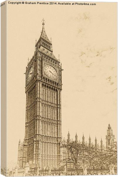 Big Ben - Antique Look Canvas Print by Graham Prentice