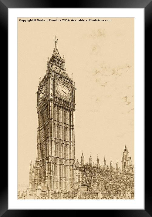 Big Ben - Antique Look Framed Mounted Print by Graham Prentice