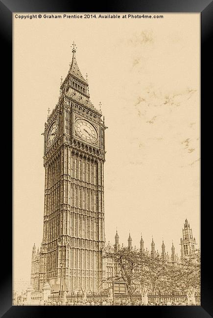 Big Ben - Antique Look Framed Print by Graham Prentice