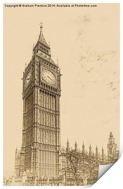Big Ben - Antique Look Print by Graham Prentice