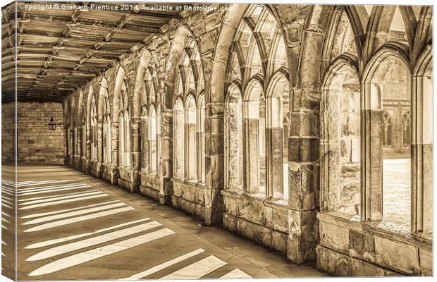 Cloister, Durham Cathedral Canvas Print by Graham Prentice
