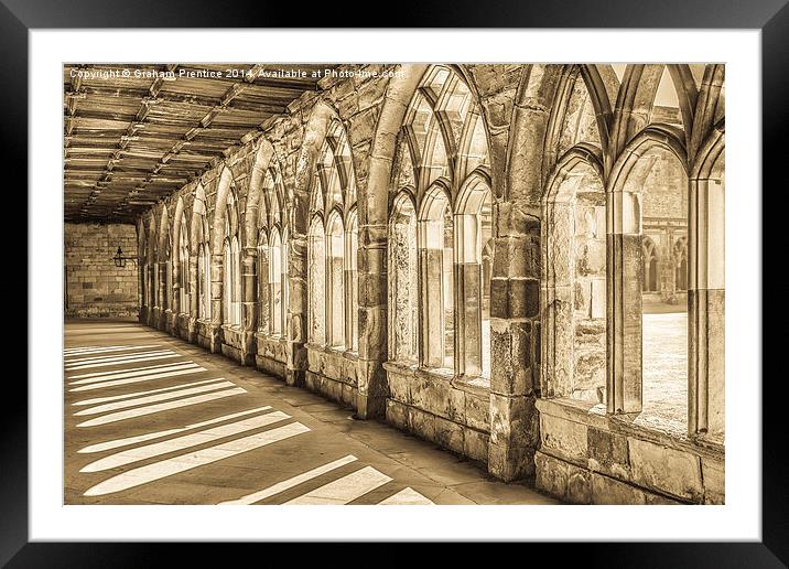 Cloister, Durham Cathedral Framed Mounted Print by Graham Prentice