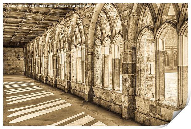 Cloister, Durham Cathedral Print by Graham Prentice